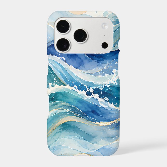 Abstract Watercolor Ocean Waves Pattern (Back)