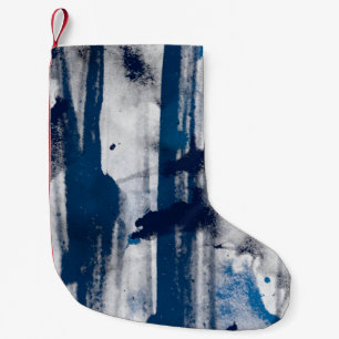 Abstract watercolor on paper. Colourful art textur Small Christmas Stocking