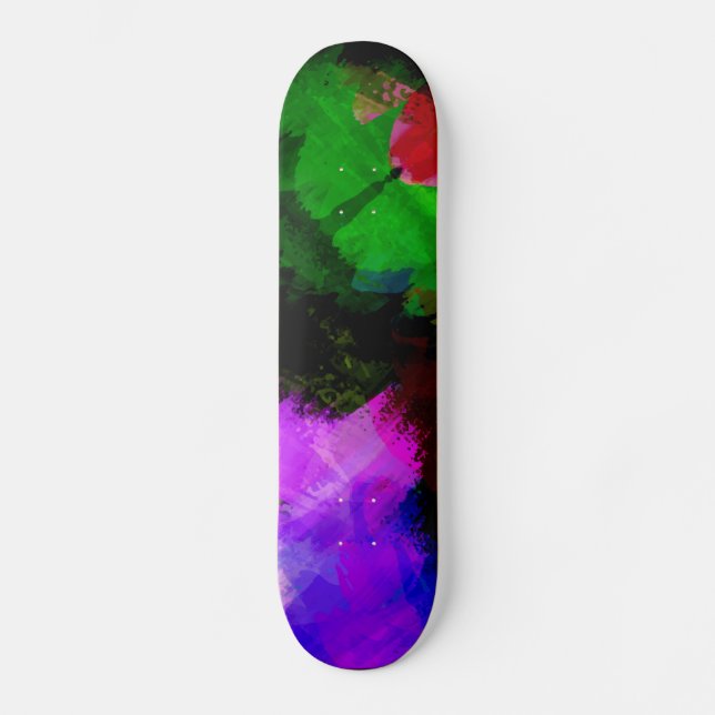 Abstract watercolor paint 2 skateboard (Front)