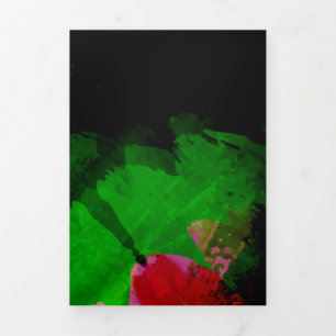 Abstract watercolor paint 2 Tri-Fold holiday card