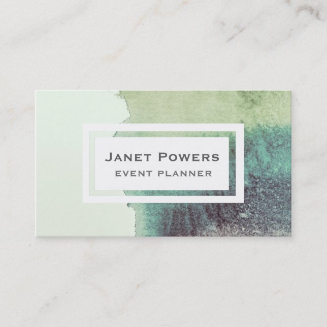 abstract  watercolor paint custom business cards (Front)