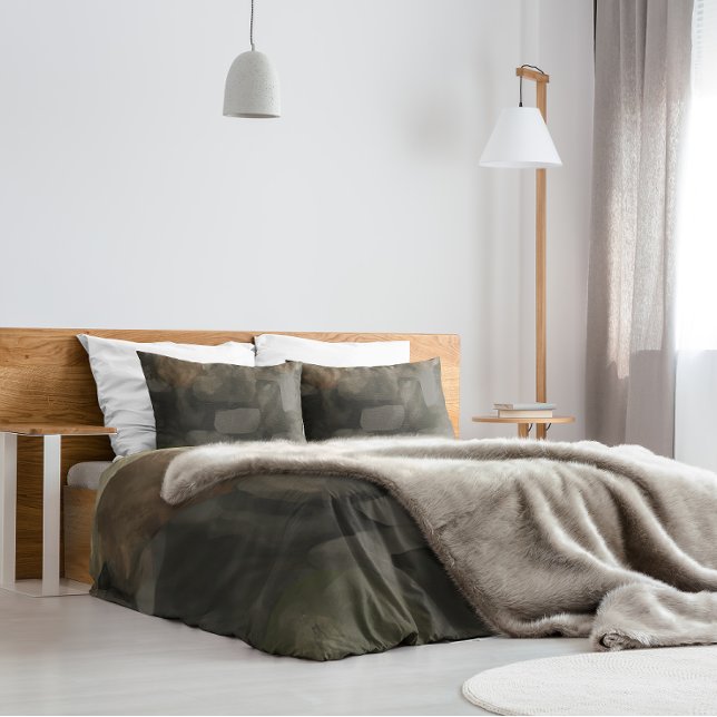 Abstract Watercolor Paint Dark Grey Brown Pillowcase (Creator Uploaded)