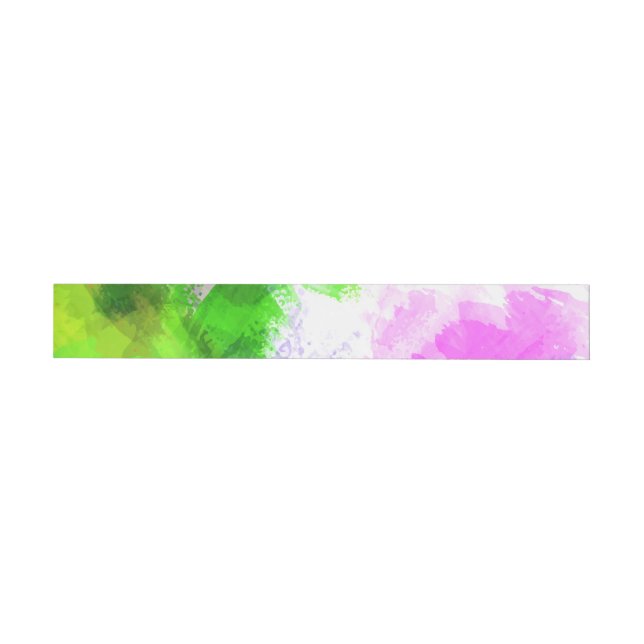 Abstract watercolor paint wrap around label (Individual)