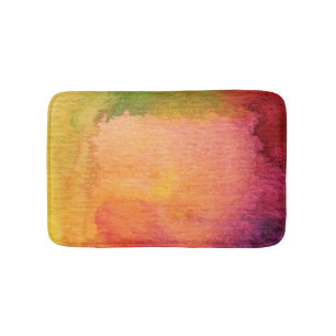 Abstract watercolor painted background bath mat