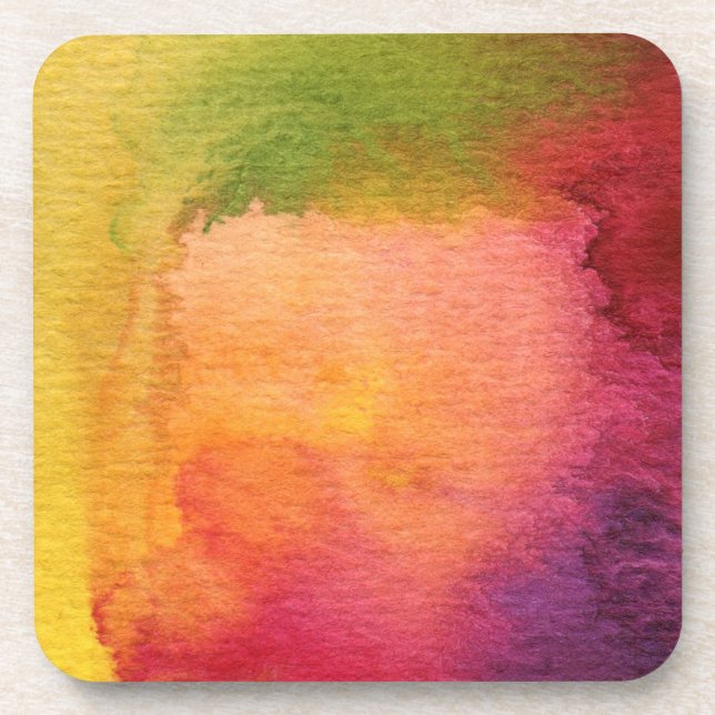 Abstract watercolor painted background coaster (Front)