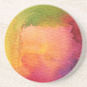Abstract watercolor painted background coaster