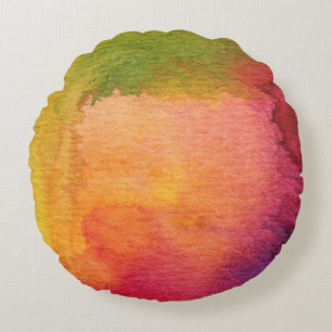Abstract watercolor painted background round cushion