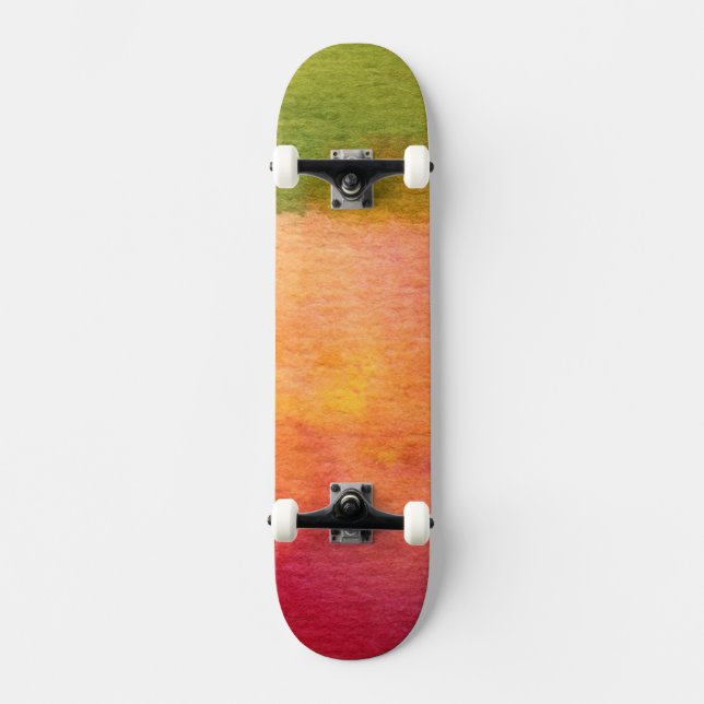 Abstract watercolor painted background skateboard (Front)