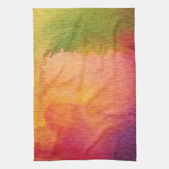 Abstract watercolor painted background tea towel (Vertical)