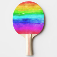 Abstract Watercolor Painted Stripes Rainbow