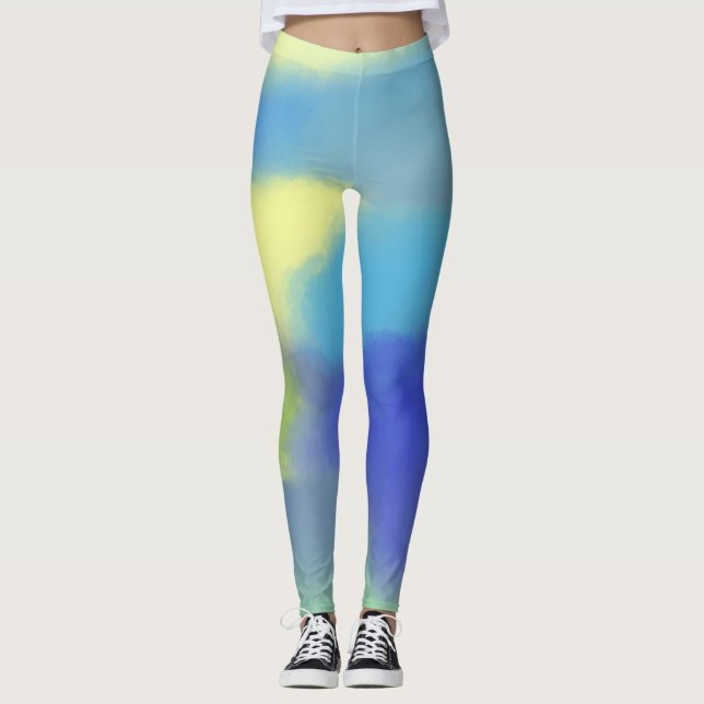 abstract watercolor painting leggings (Front)