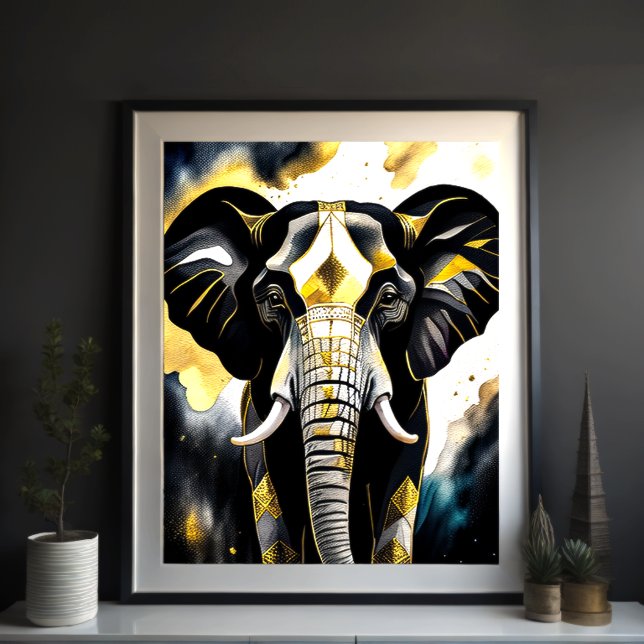 Abstract Watercolor Painting of a Elephant 5:4 Poster (Creator Uploaded)
