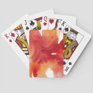 Abstract watercolor paintings playing cards
