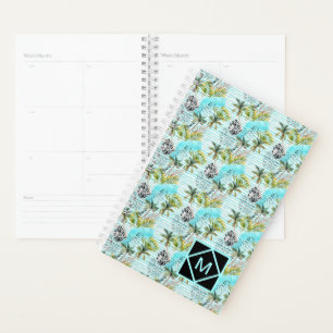 Abstract Watercolor Palm Tree Pattern Planner