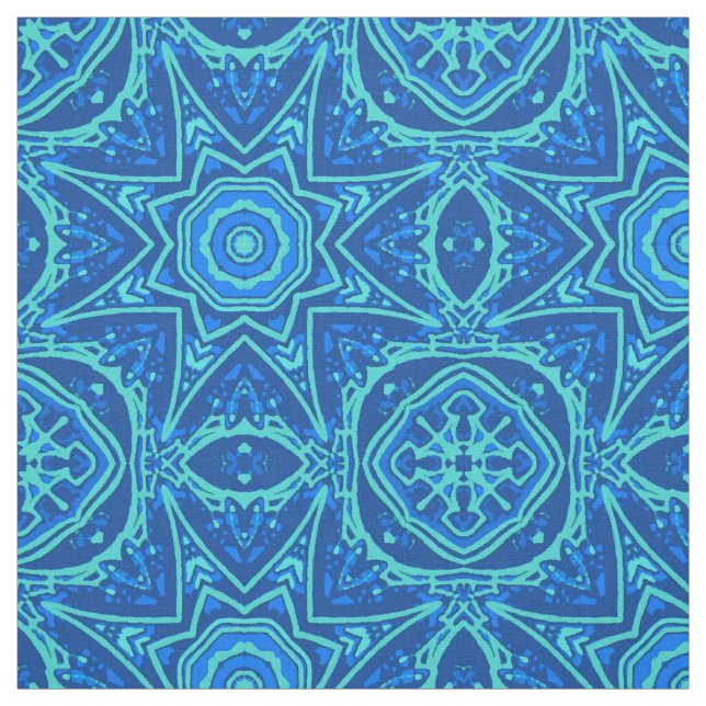 Abstract Watercolor Pattern - Denim Blue  Fabric (Swatch)