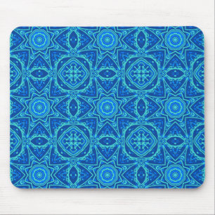 Abstract Watercolor Pattern - Denim Blue  Mouse Mat