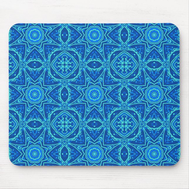 Abstract Watercolor Pattern - Denim Blue  Mouse Mat (Front)