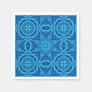 Abstract Watercolor Pattern - Denim Blue  Napkin