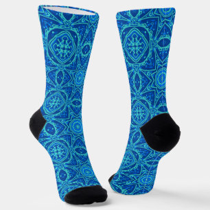 Abstract Watercolor Pattern - Denim Blue  Socks