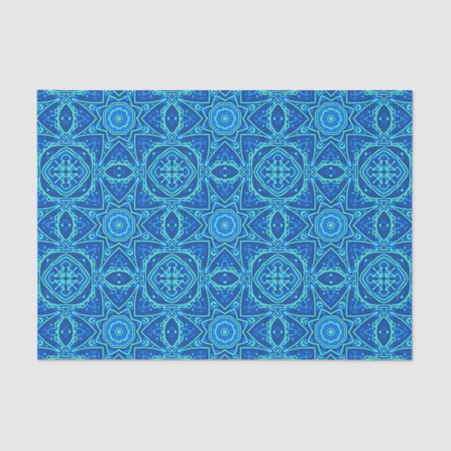Abstract Watercolor Pattern - Denim Blue  Tissue Paper (Front)