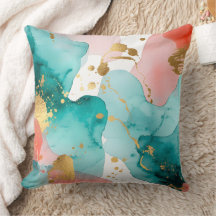 Abstract Watercolor Pattern Design Pillow