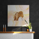 Abstract Watercolor Peach Pink Unique Custom Photo Canvas Print<br><div class="desc">Unique and beautiful, this pink and peach photo canvas wall art is a great wedding or anniversary gift for a special couple.</div>