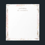 Abstract Watercolor Personalised Notepad<br><div class="desc">Elegant feminine abstract watercolor design in tones of blush pink,  tan and gold.</div>