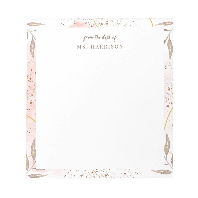 Abstract Watercolor Personalised Notepad (Front)