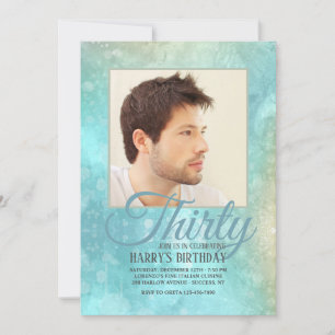 Abstract Watercolor Photo Invitation