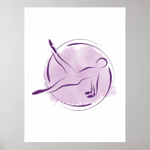 Abstract Watercolor Pilates Pose Poster