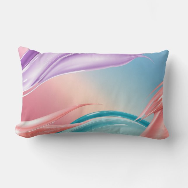 Abstract Watercolor Pillow with Pastel pillow  (Front)
