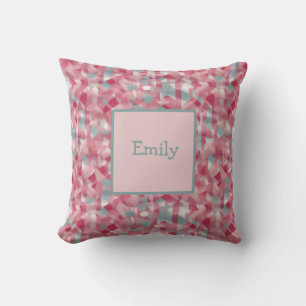 Abstract Watercolor Pink and White Patterned Cushion