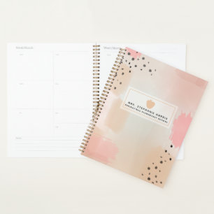 Abstract Watercolor Pink Apple Teacher Planner