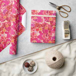 Abstract Watercolor Pink Red Coral Wrapping Paper