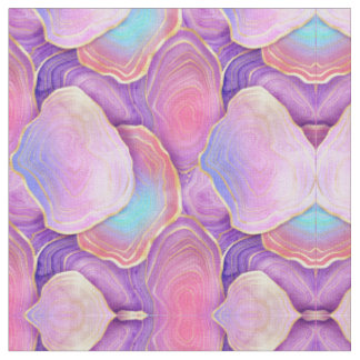 Abstract watercolor pink teal gold lavender agate fabric