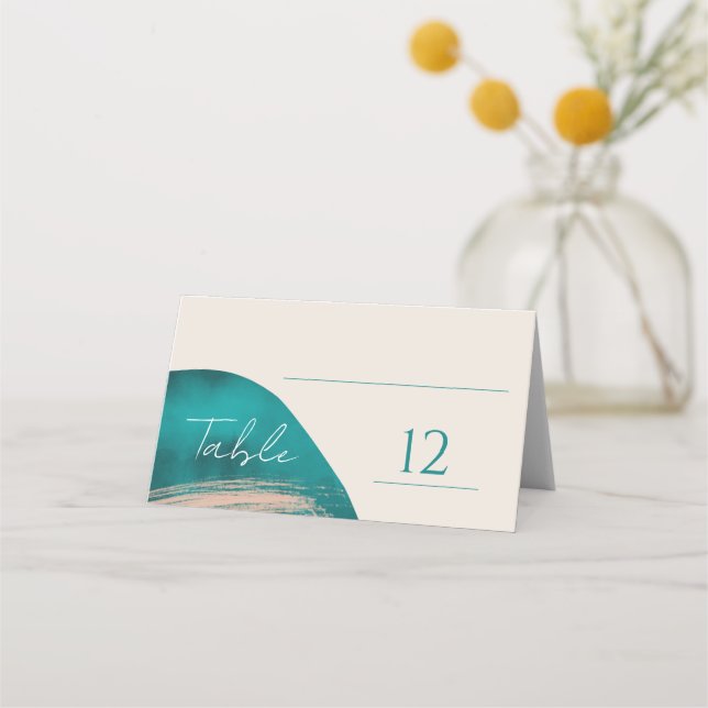 Abstract Watercolor Place Card (Front)