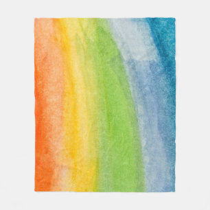 Abstract watercolor rainbow colors backgroundbackg fleece blanket