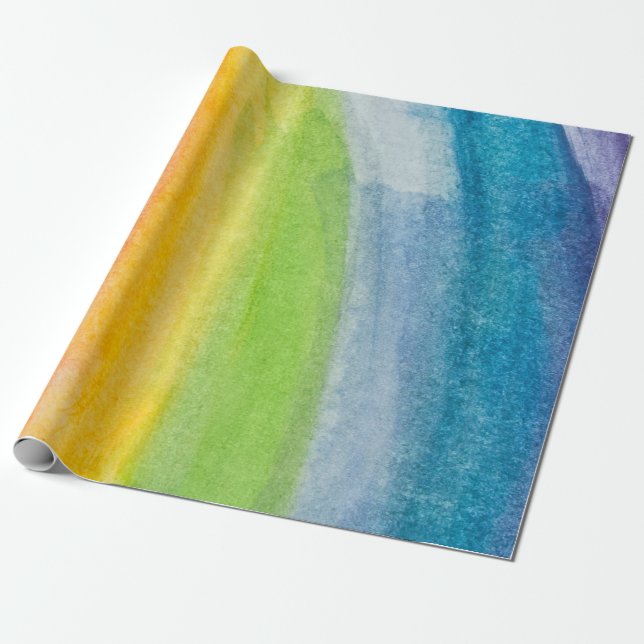 Abstract watercolor rainbow colors backgroundbackg wrapping paper (Unrolled)