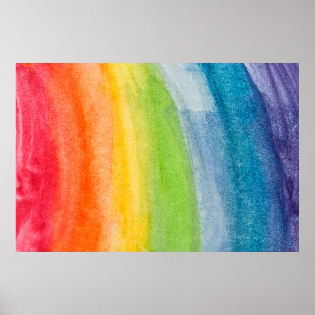 Abstract watercolor rainbow colours backgroundback poster (Front)