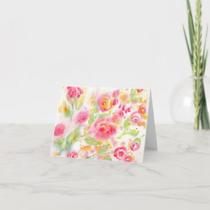 Abstract Watercolor Roses Note Card