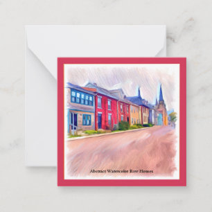 Abstract Watercolor Row Houses Card