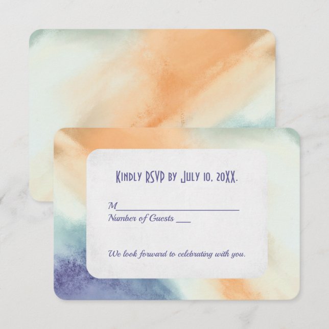 Abstract Watercolor RSVP Invitation (Front/Back)