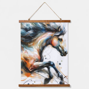 Abstract Watercolor Running Horse Hanging Tapestry