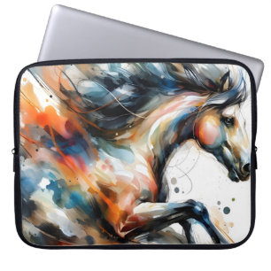 Abstract Watercolor Running Horse Laptop Sleeve