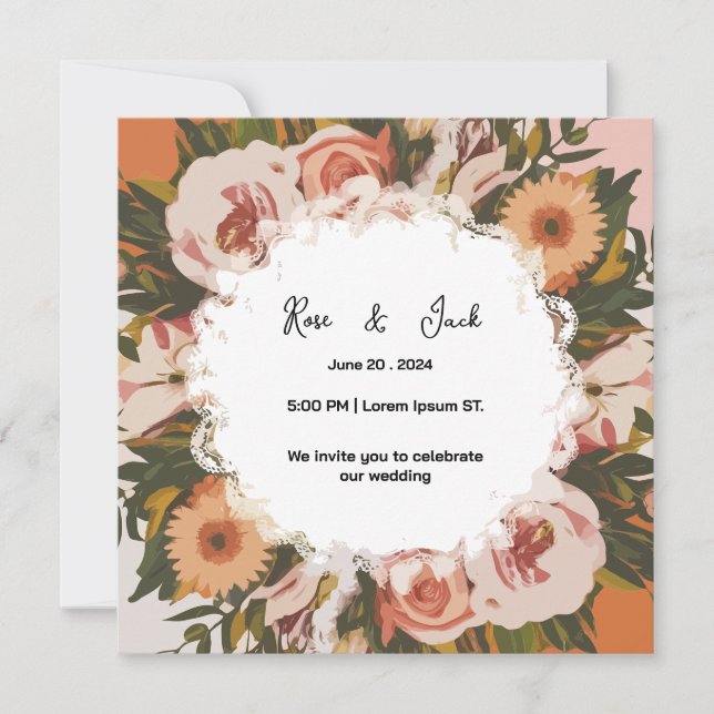 Abstract Watercolor Shape Bridal Showe Save The Date (Front)
