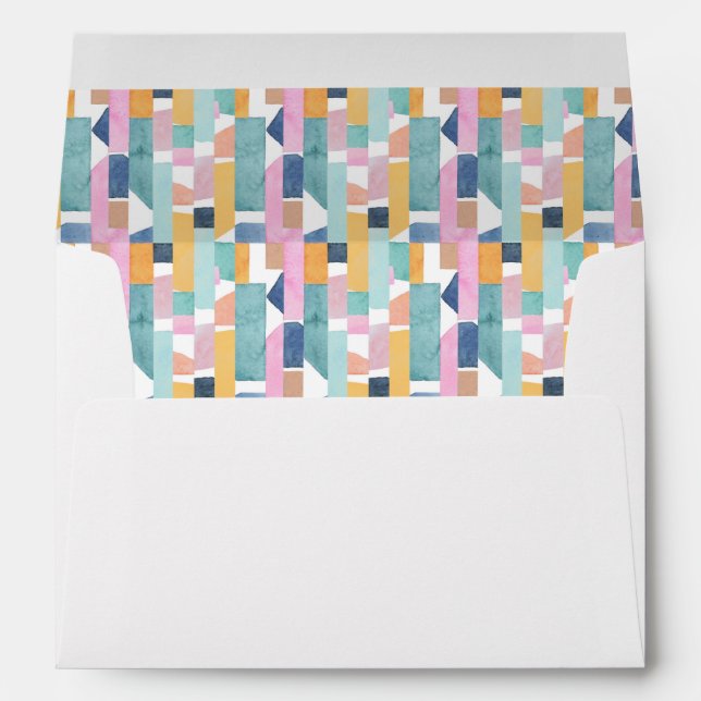 Abstract Watercolor Shape Pattern Envelope (Back (Bottom))