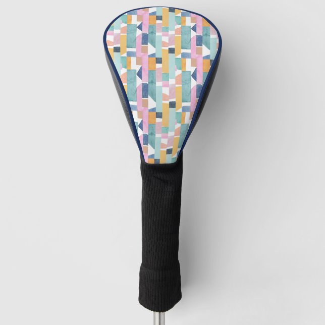 Abstract Watercolor Shape Pattern Golf Head Cover (Front)