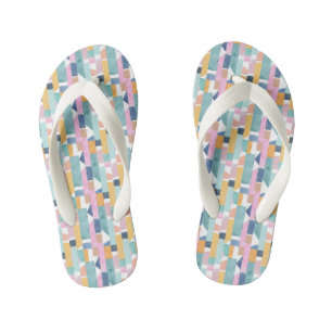 Abstract Watercolor Shape Pattern Kid's Flip Flops