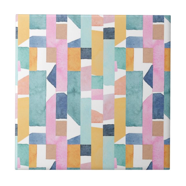 Abstract Watercolor Shape Pattern Tile (Front)