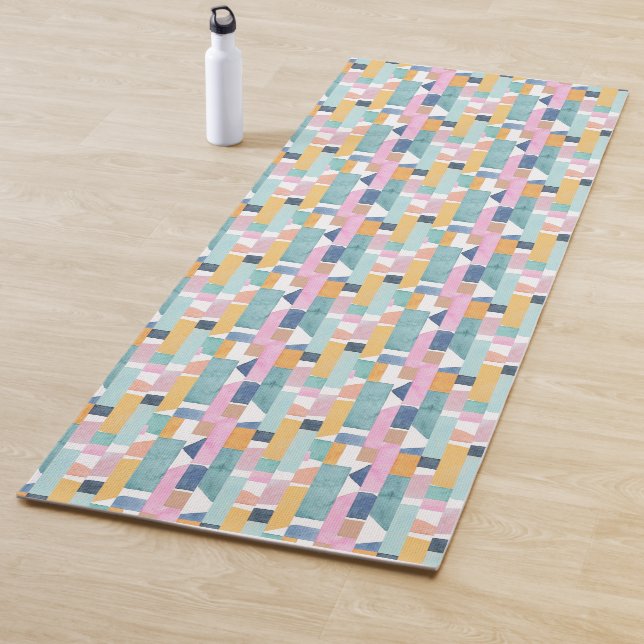 Abstract Watercolor Shape Pattern Yoga Mat (In Situ)